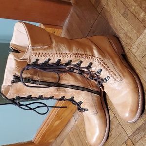 BED|STU Cobbled Tan Leather Boots